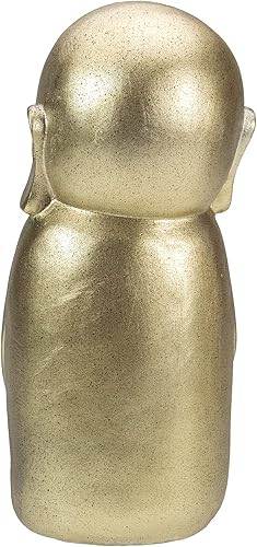 Miniatura 5 de Estatua de jardín al aire libre monje budista dorado de 11.5"