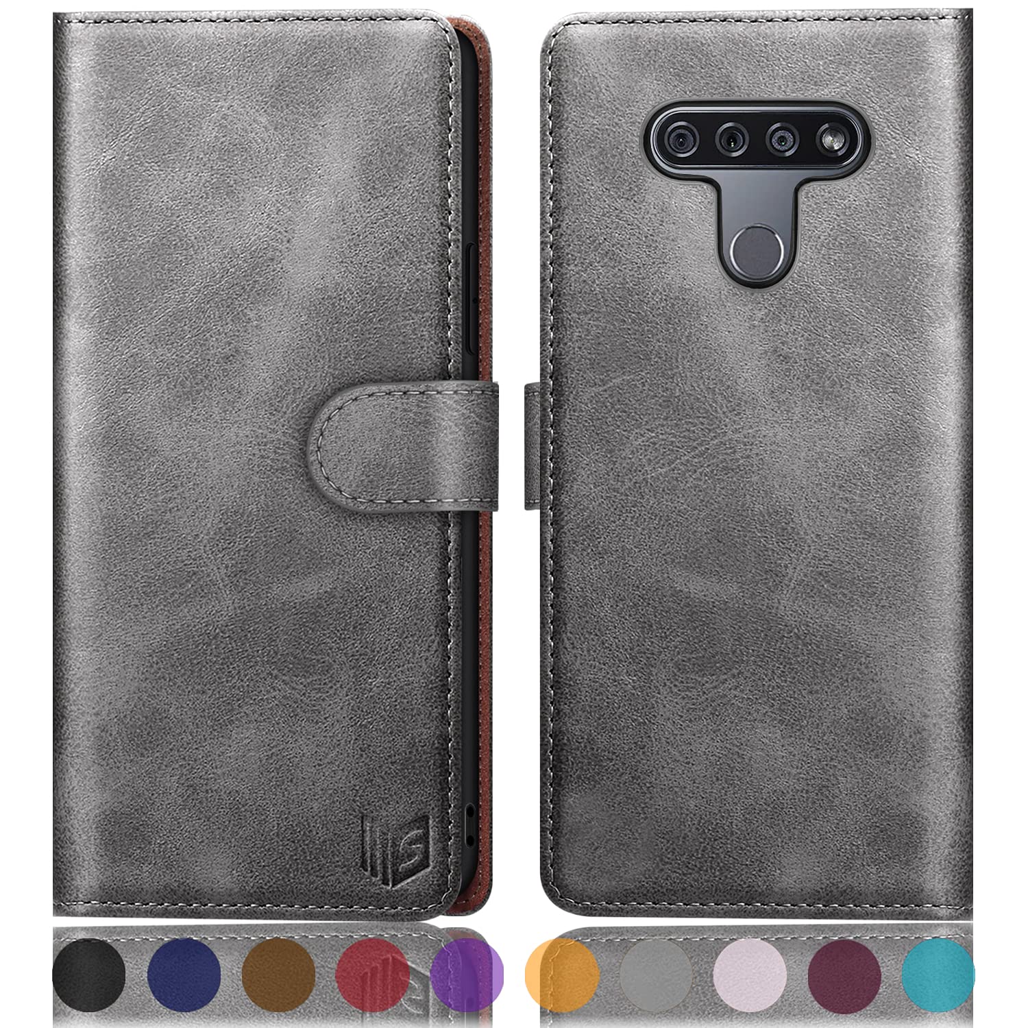 SUANPOT LG K51 Wallet Case (Gray, for LG K51)