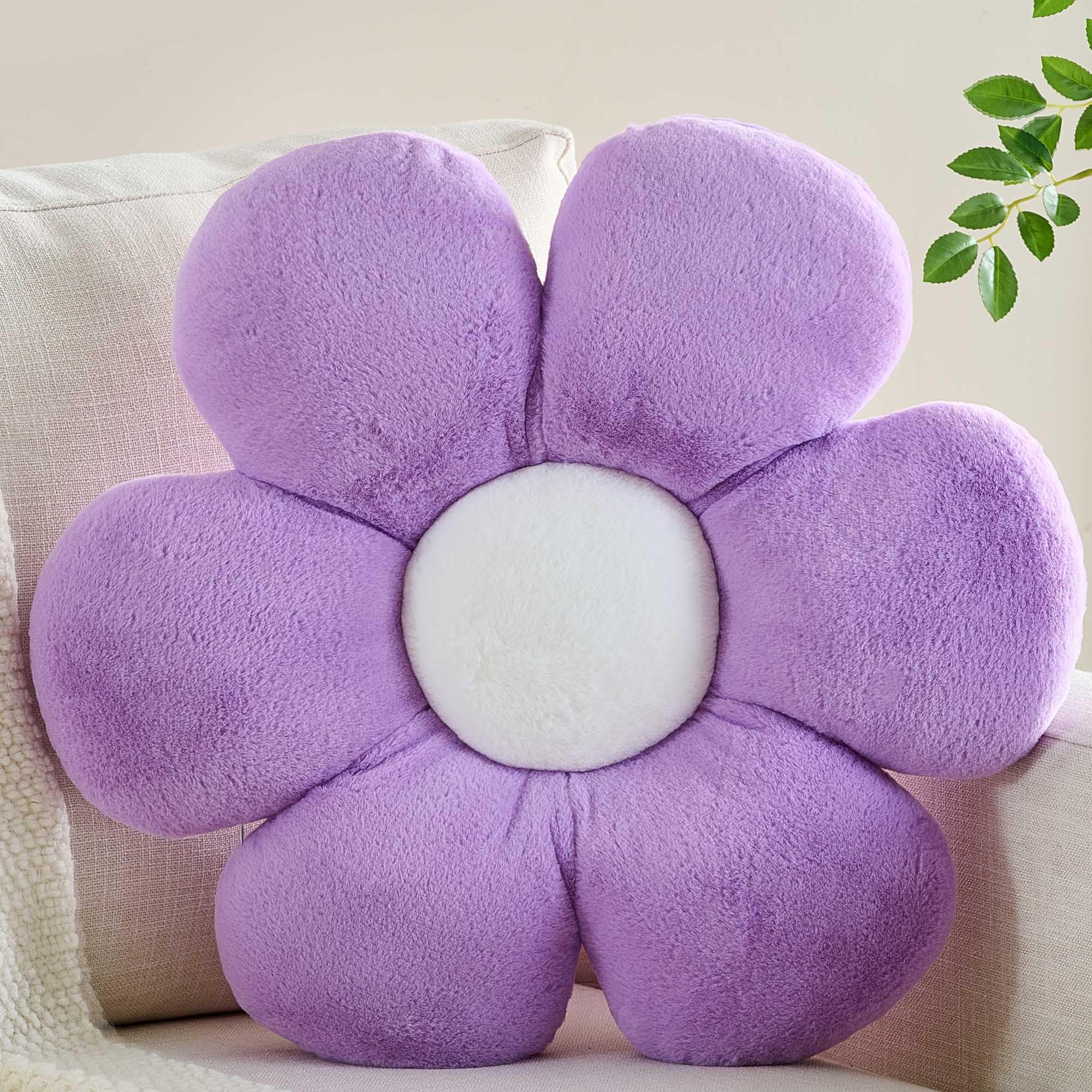 CANGHI Flower Pillow Purple 19.68" Decorative Throw Daisy Pillow