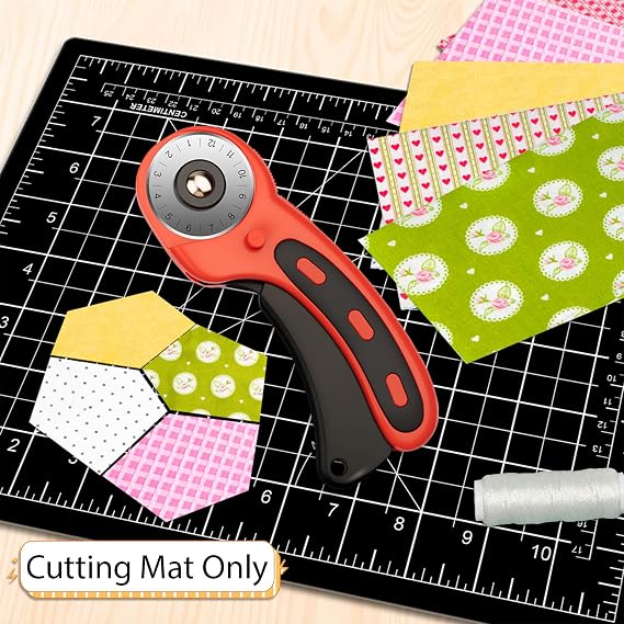DIYSELF Cutting Mat 9in12in, Cutting Mats for Crafts, Self Healing Cutting Mats A4, Fabric Cutting Mat Double Side for Sewing, Quilting, Rotating Craft Mat for Desktop, Matting & Mounting Materials