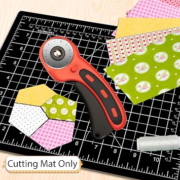 DIYSELF Cutting Mat 9in12in, Cutting Mats for Crafts, Self Healing Cutting Mats A4, Fabric Cutting Mat Double Side for Sewing, Quilting, Rotating Craft Mat for Desktop, Matting & Mounting Materials