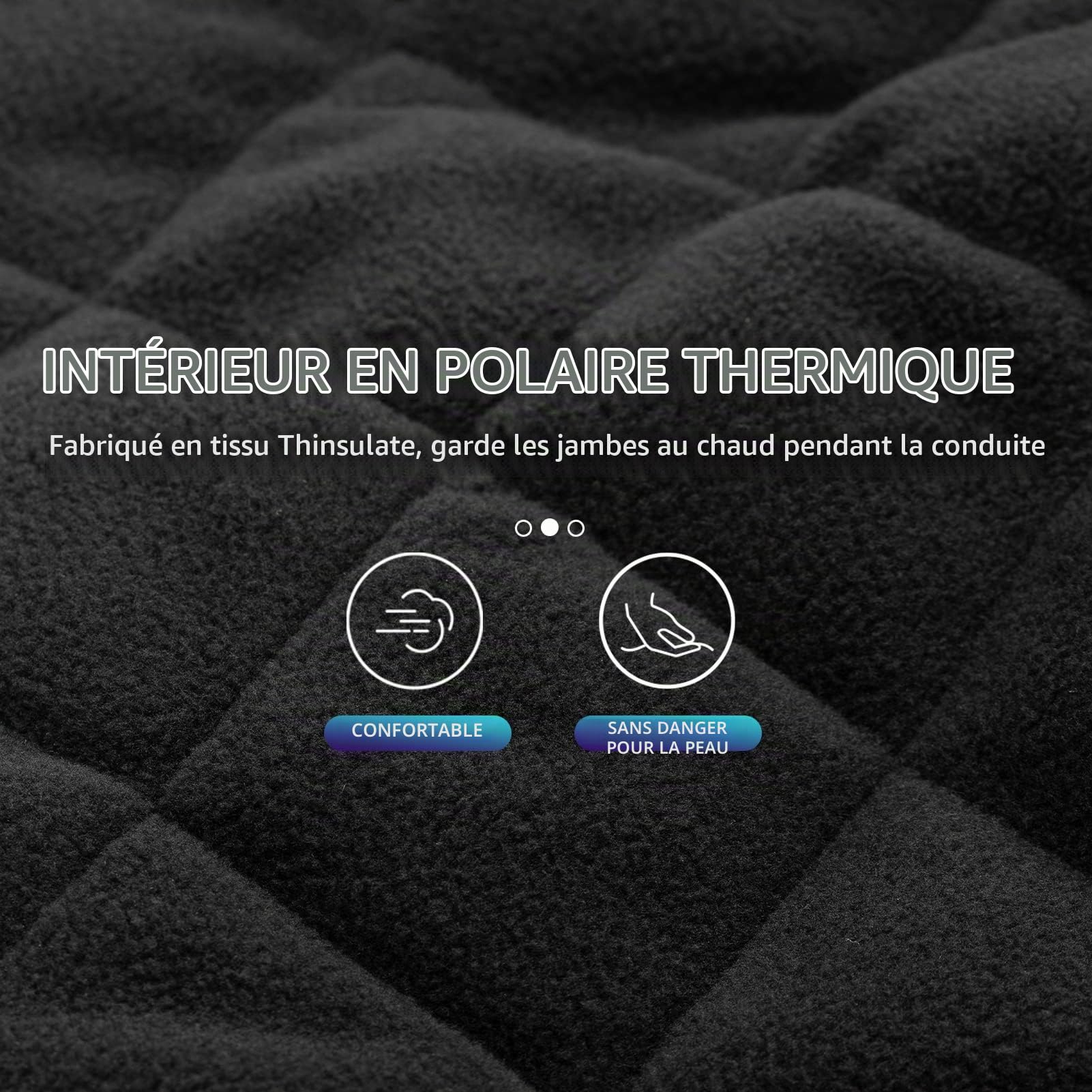 ROCKBROS Genouillères Thermiques Moto Automne Hiver Genouillère de Compression Jambière Sport Vélo Protection Genoux Rembourrage Amovible Polaire Coton Coupe-vent Femme Homme Noir (1 Paire)