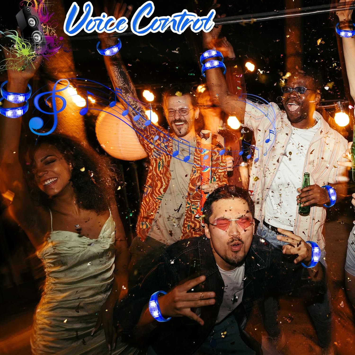 50 PCS Voice Activated Sound Control LED Flashing Bracelet colourful LED Glow Flashing Wristband Toys for Concerts, Sports, Night Events, Game Prizes, Party Favors - Image 3