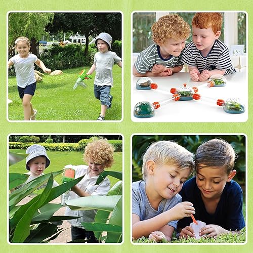 Miniatura 6 de Kit de atrapador de insectos para niños, juguetes exploradores al aire libre para niños de 4 a 6 a 8 años, pistola atrapadora de insectos, hábitat