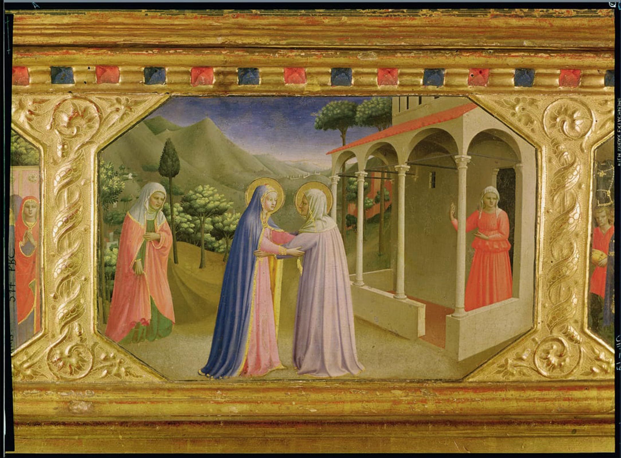 ARTXLXXBN Famous Painting Art Wall Decor Abstract Art Picture Visitation From the Predella of the Annunciation Alterpiece by Fra Angelico Animal Pictures for Home Decor 60x90cm