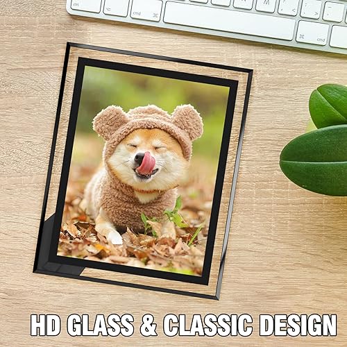 Miniatura 6 de Marcos de fotos de 8 x 10 pulgadas, juego de 2, marcos de fotos de vidrio real HD de 8 x 10 pulgadas para exhibición de mesa, regalos de boda,