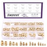 300Pcs 5 Values M2 M3 M4 M5 M6 Female Thread Knurled Nuts Brass Threaded Insert Embedment Nuts Hydraulic Welded Joint Injection Molding Assortment Kit Perfect for 3D Printing Injection Molding