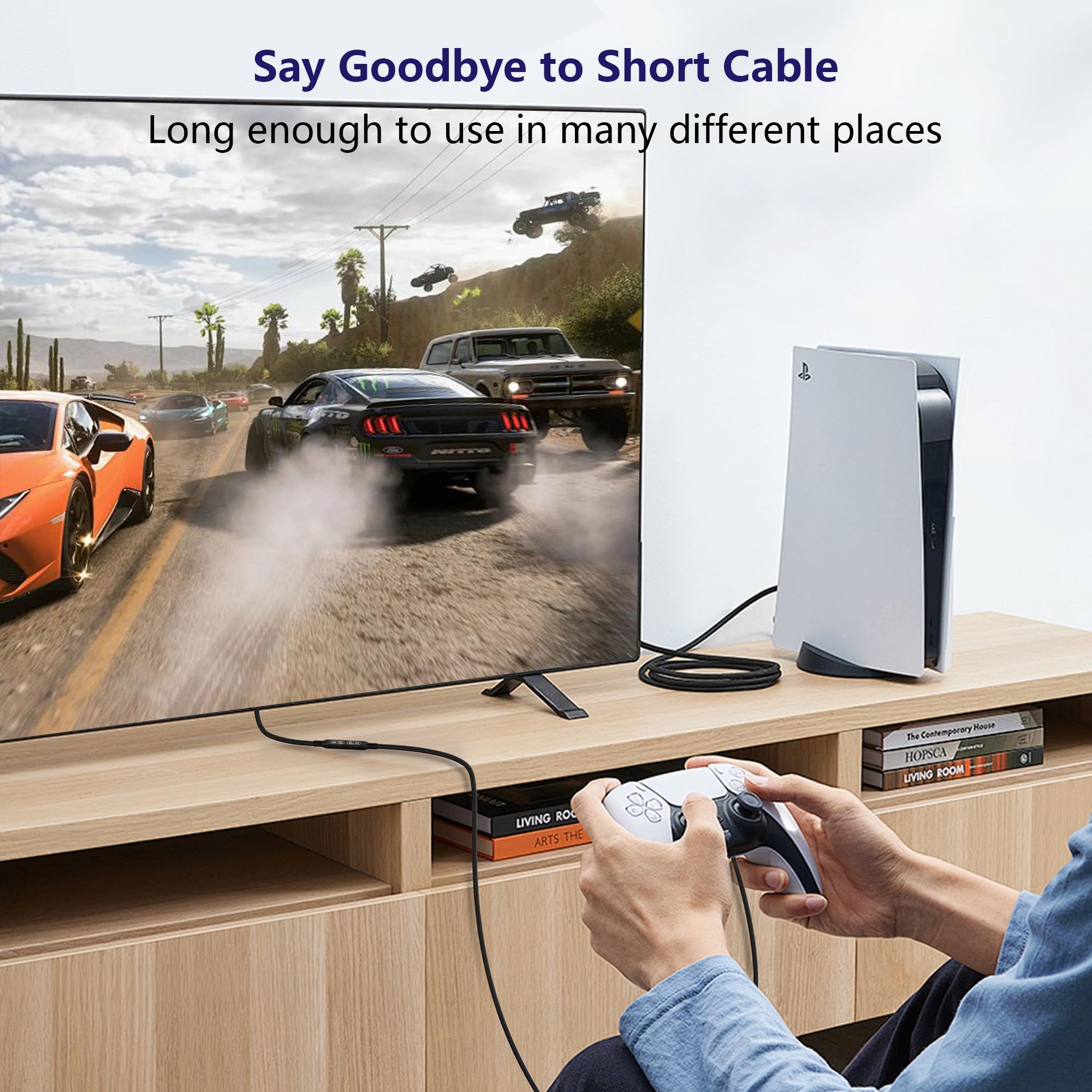 Kabel przedłużający USB C 3 m, żeński na męski, długi kabel do monitora USB C, kabel wideo USB C 4K, przedłużacz USB C 20 Gb/s, szybkie ładowanie PD 240 W, kompatybilność z kablami
