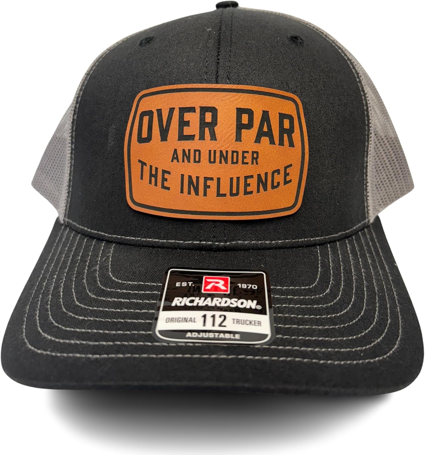 Over Par and Under The Influence Hat – Funny Golf Trucker Cap for Men | Drinking Golf Hat with Saying