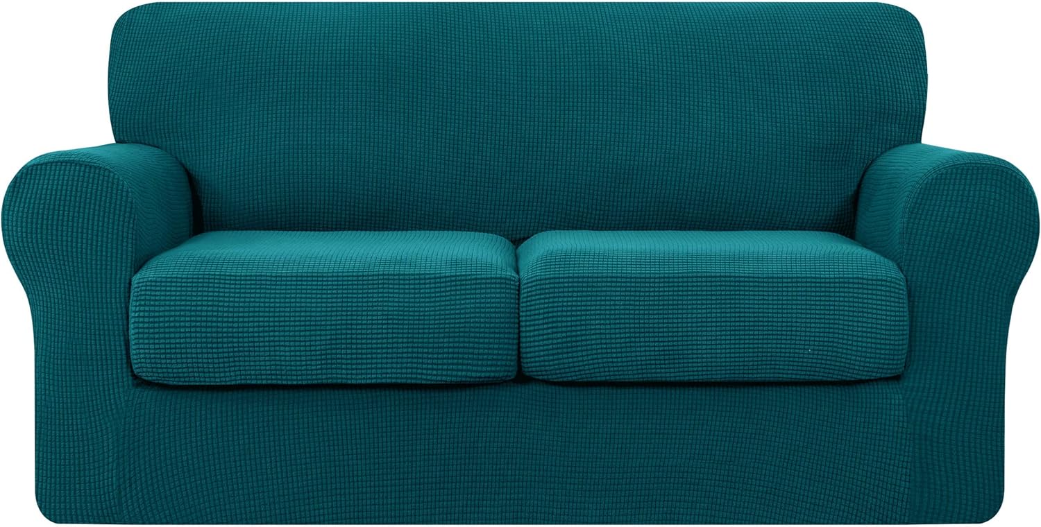 Hokway Couch Cover for 2 Cushion Couch 3 Piece Stretch Sofa Slipcovers