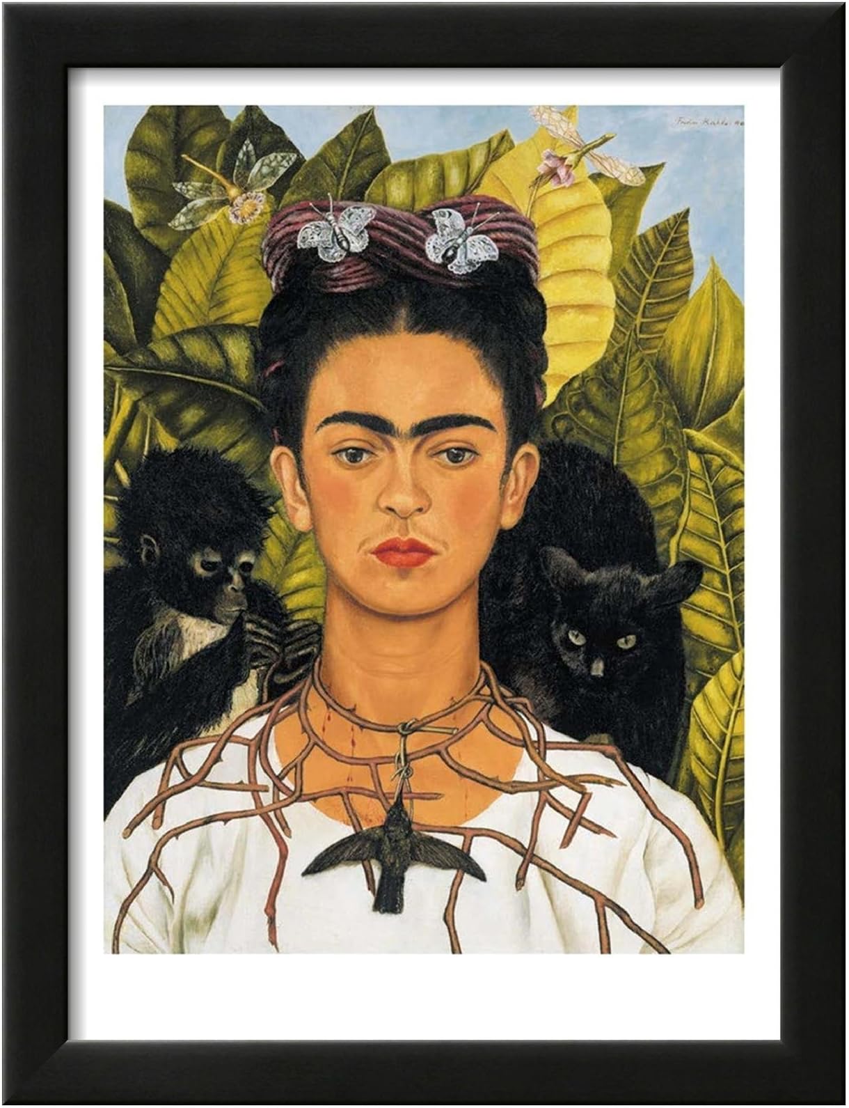 Frida Kahlo Self-Portrait with Thorn Necklace and Hummingbird, c.1940