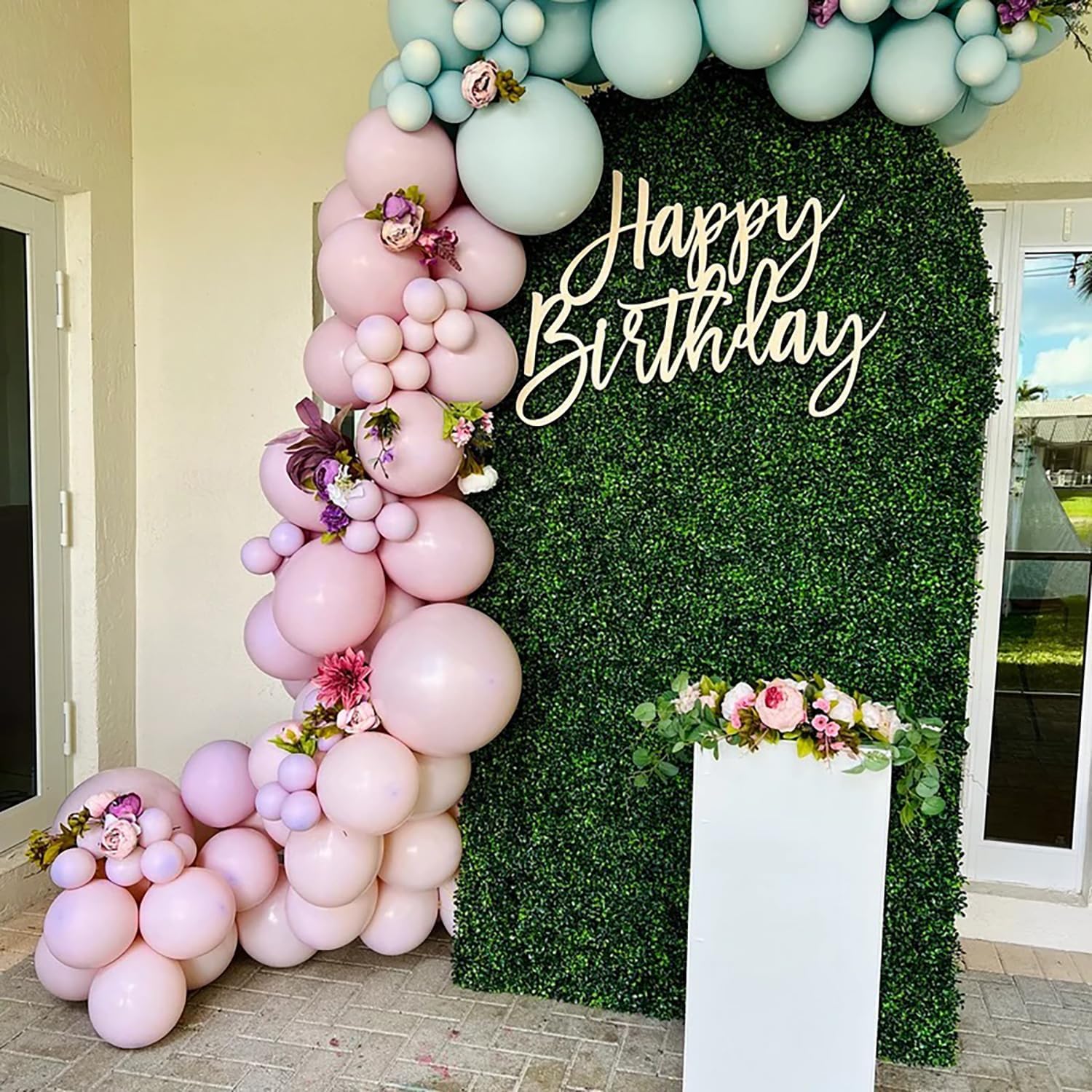 Happy Birthday Wood Sign for Backdrop,Happy Birthday Letters Sign for Balloon Arch Birthday Party Balloon Arch Backdrop Decorations Backdrop Wall Photo Prop