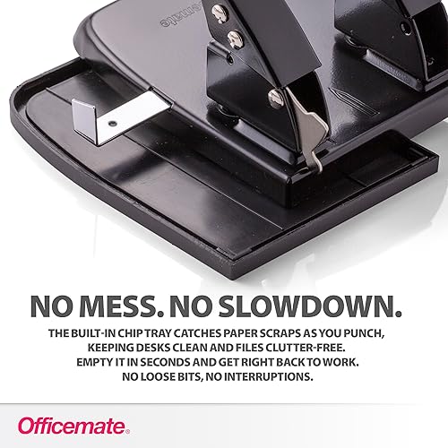 Miniatura 6 de Perforadora de papel estándar de 2 agujeros, capacidad de 30 hojas, negro (90079)