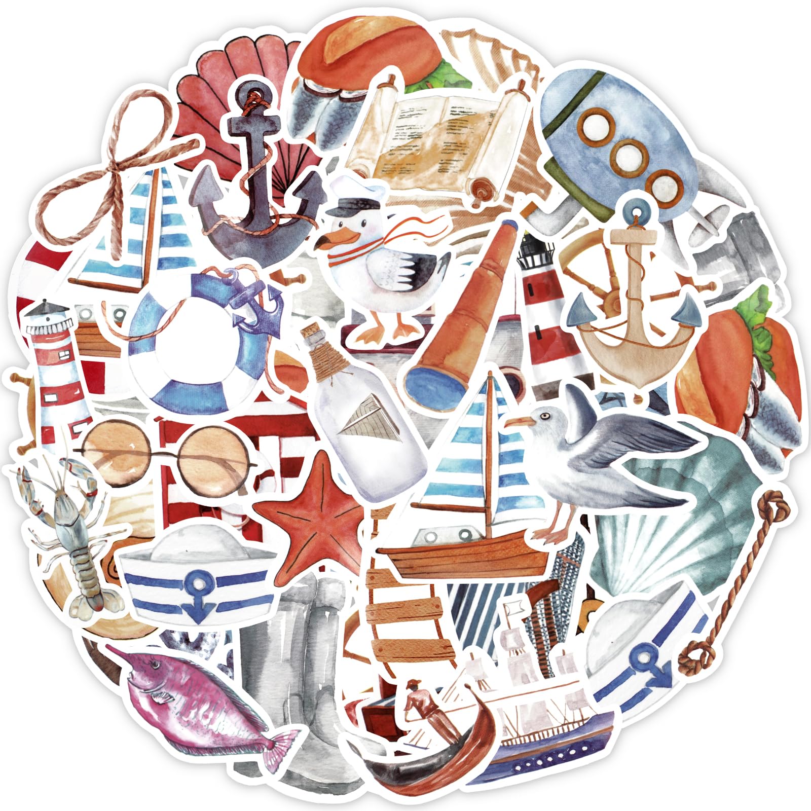 100PCS Relaxing Cruise Travel Stickers, Waterproof Cruise Ship Decals for Scrapbook, Journals, Water Bottle, Suitcase, DIY Crafts