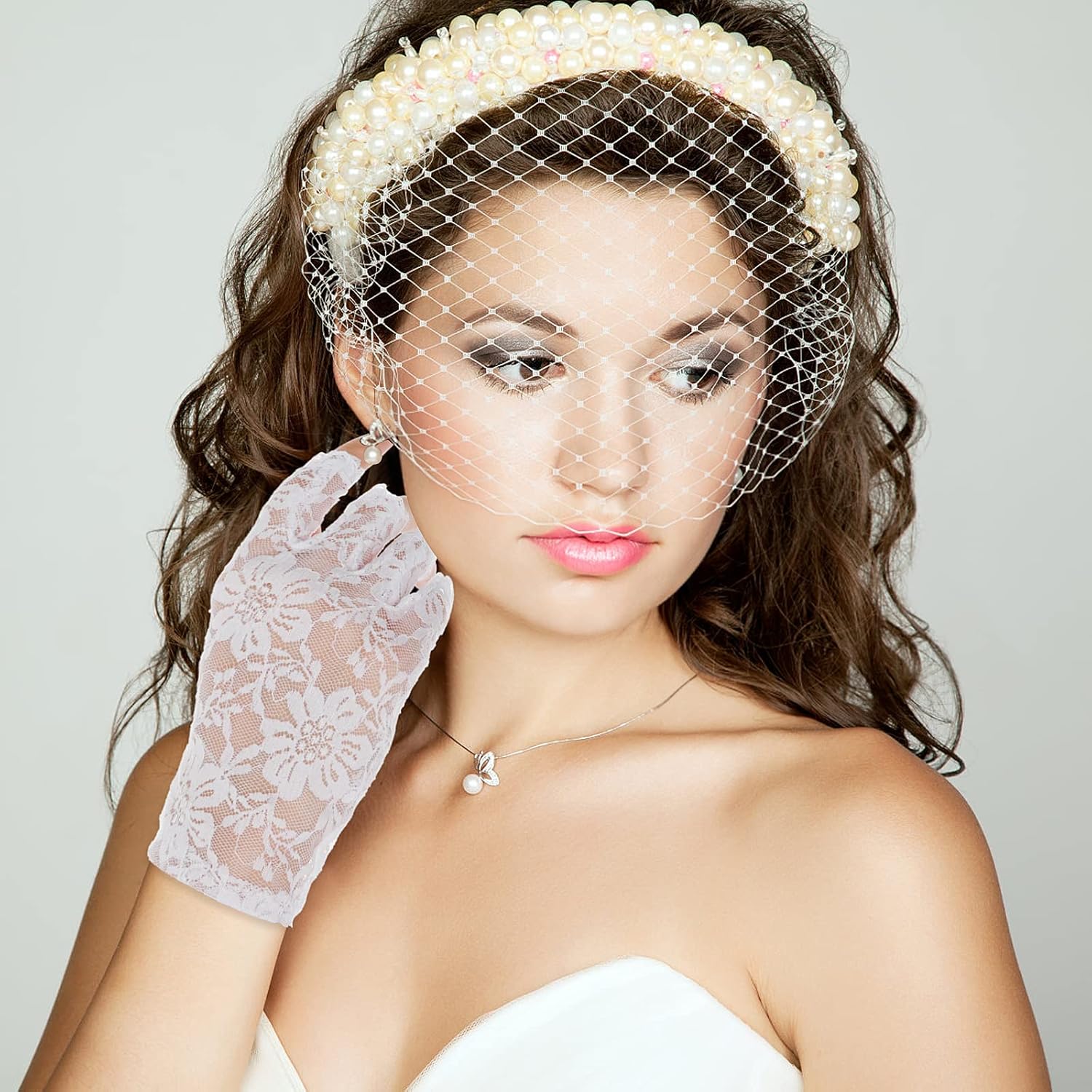 Lusofie Short Lace Fingerless Gloves for Wedding Opera Tea Party 80s Prom Dress Halloween Lace Gloves Formal - Image 6