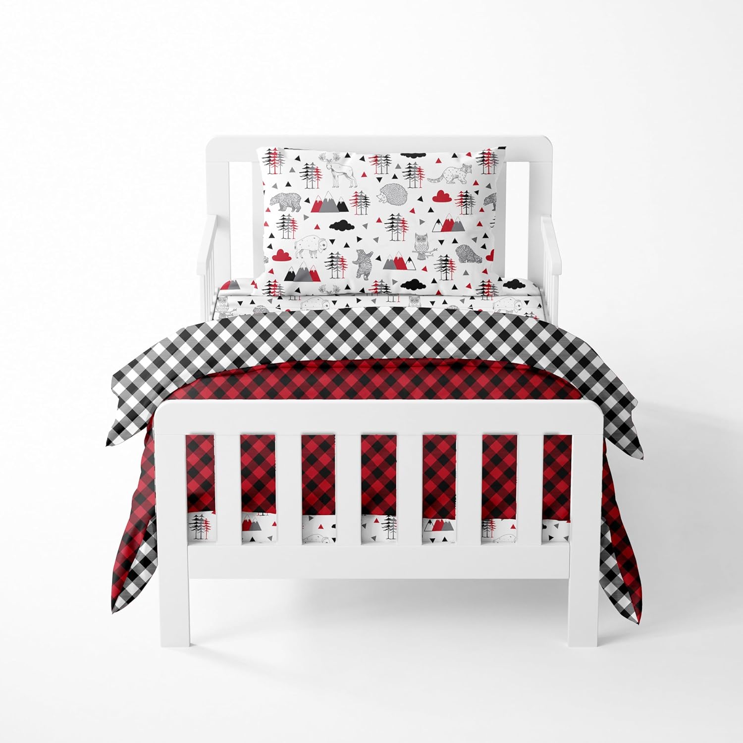 Bacati - Collapsible Hamper Lumberjack Red/Black/Gray