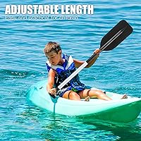 Vista 5 de Tradder 2 remos telescópicos plegables para kayak, remo de 21.3 a 41.7 pulgadas, remo de plástico de aluminio, remo de longitud ajustable