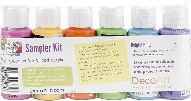 DECO ART Crafter ACRY 6/PKG Brights, Multicolour, One Size