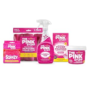 Stardrops - The Pink Stuff Bathroom Cleaning Kit Cleaning Paste Bathroom Foam Spray Toilet Foaming Powder SQeeZY Sponge