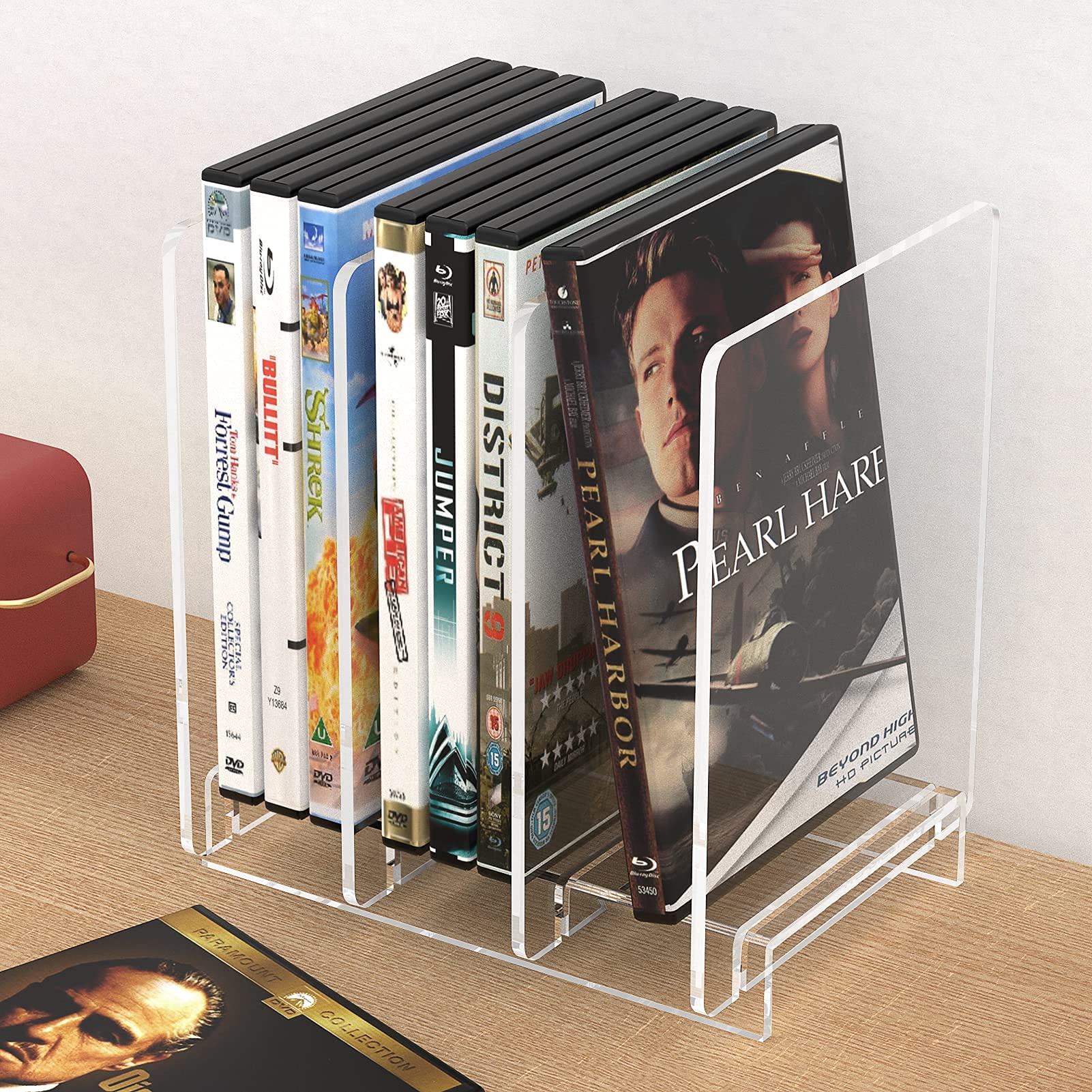 MaxGear Clear Acrylic Magazine Holder and File Organizer, Desk Standing
