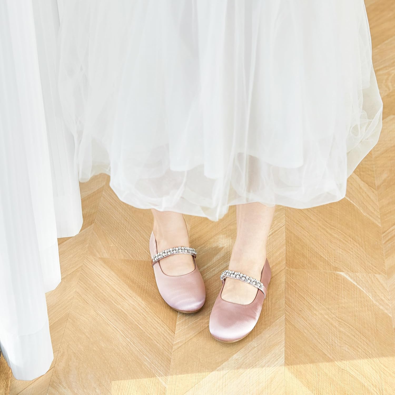 Felix & Flora Girls Toddler Little Ballet Shoes - Flower Girls Mary Jane Flats Dress Shoes Party Wedding - Image 3