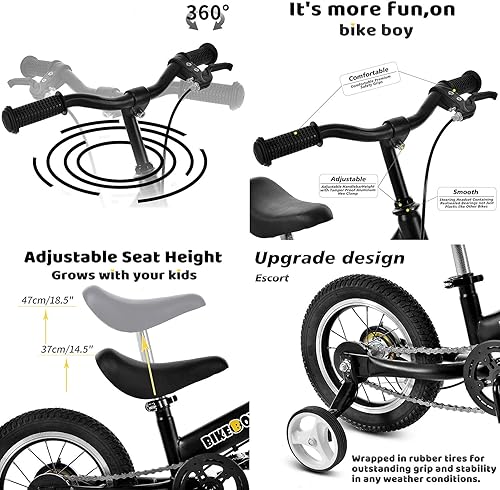 Miniatura 4 de bikeboy Bicicleta de equilibrio 2 en 1, el doble uso de una bicicleta de equilibrio para niños y bicicleta para niños pequeños, para 2 3 4 5 6 7