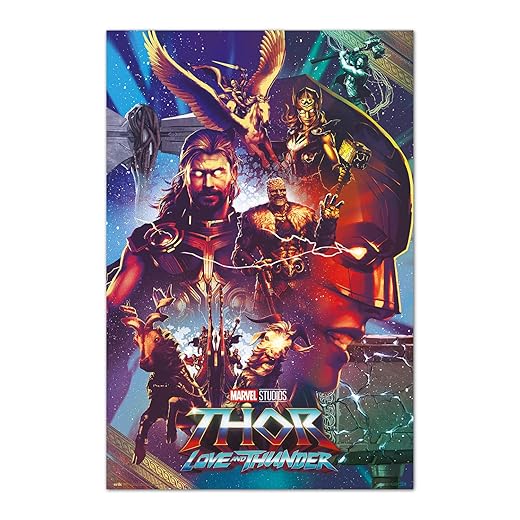 Grupo Erik Editores, S.l. - Póster Marvel Thor Personajes En Oferta Grupo Erik Poster Marvel Thor Love And Thunder - Lamina Decorativa Marvel/Póster Thor - Póster