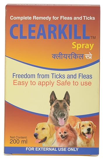 Clearkill- Dog and Cat Fleas and Ticks Spray, 200 Ml