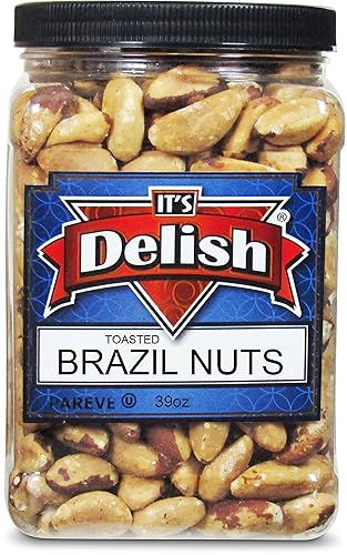 Miniatura 2 de Its Delish, recipiente reutilizable jumbo de 39 onzas de nueces de Brasil tostadas gourmet por Its Delish, frasco – Nueces de Brasil enteras sin sal