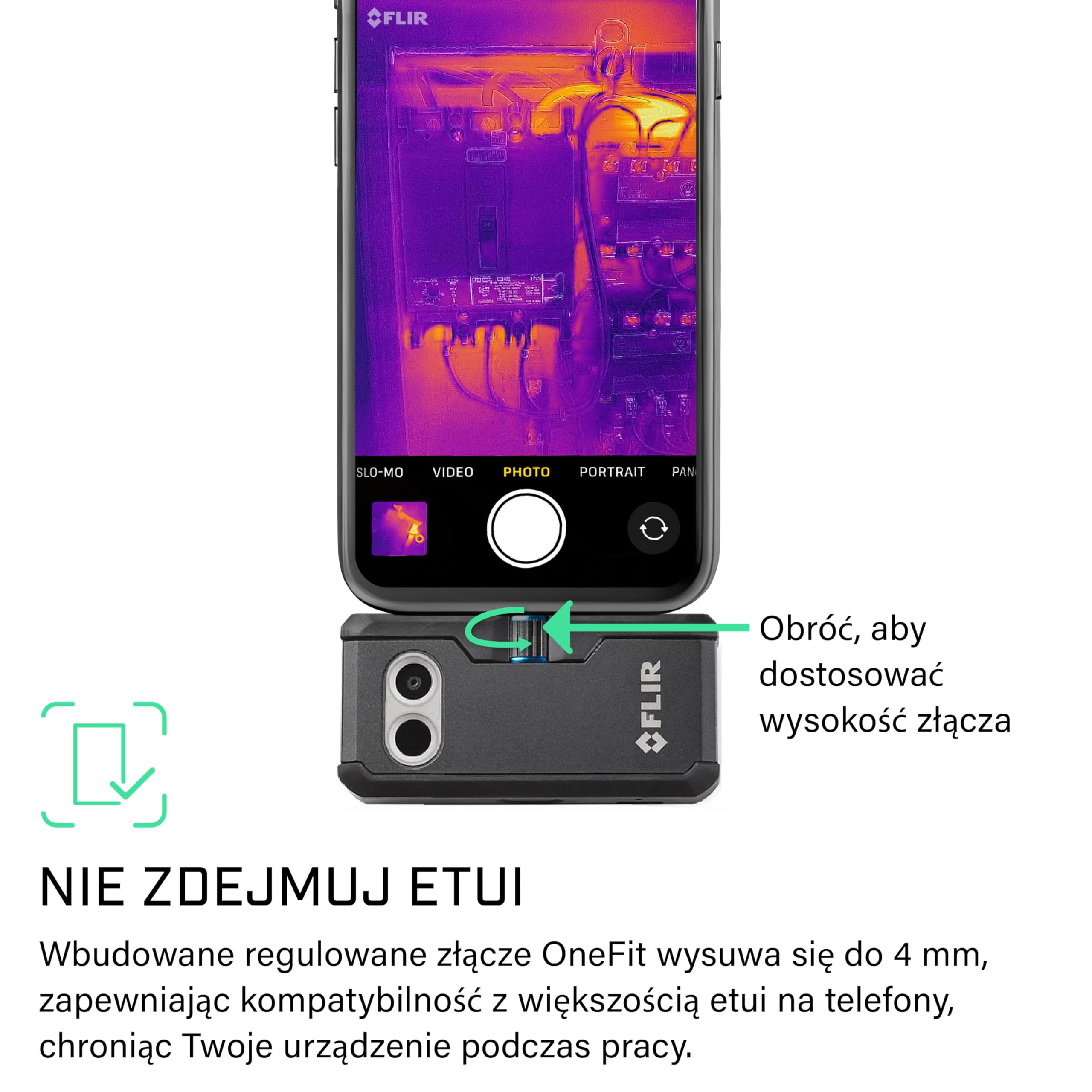 Flir One Pro – Kamera Termowizyjna Do Smartfonów Z Systemem iOS (iPhone 15 I Nowsze Z USB-C), Superrozdzielczość 480x360 (Natywna Rozdzielczość 160x120 W Podczerwieni)