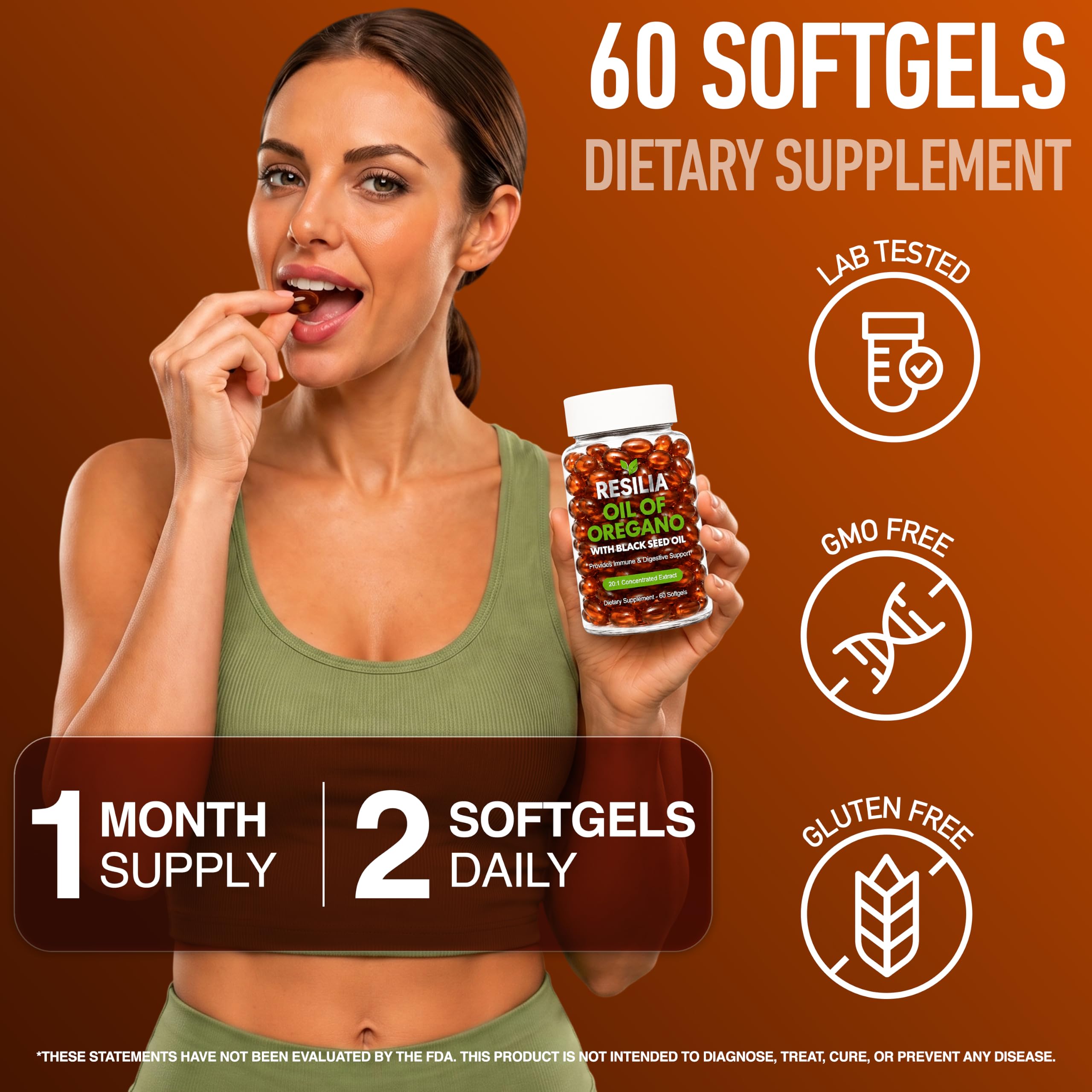 Resilia Black Seed Oil Softgels – Organic Oil of Oregano Capsules for Immune & Digestive Support – Non-GMO, Gluten-Free – New Bottle Packaging (60 Count) — Amazon image 6