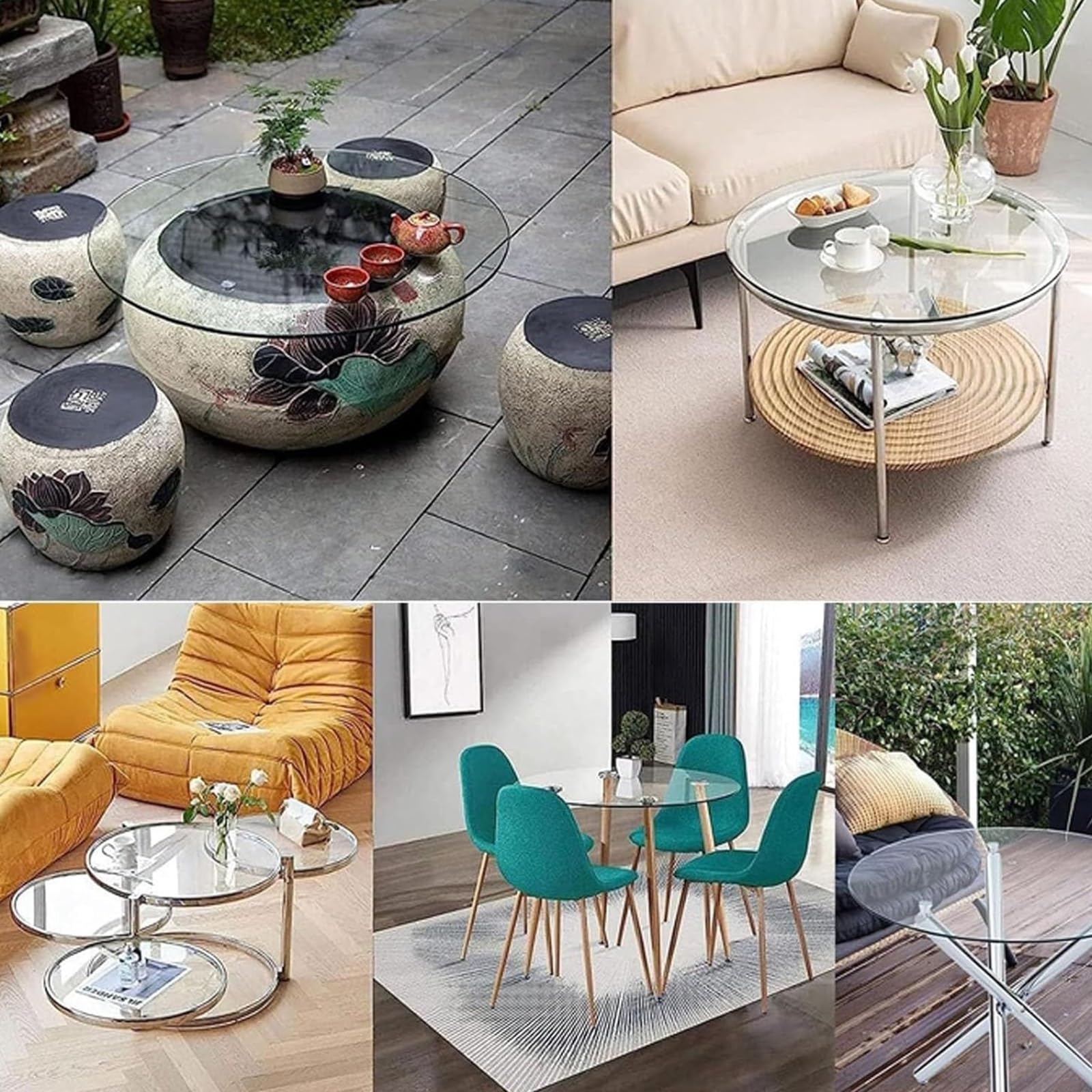 Tablero redondo de cristal templado, grosor 8 mm, Ø43 cm, 48 cm, 55 cm, 60 cm, 70 cm, mesa redonda de vidrio, vidrio templado (38 cm)