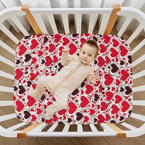 Miniatura 7 de Fitted Crib Sheets Hearts Valentine Baby Crib Sheets for Boy & Girl Toddler Mattress Sheets 21216503