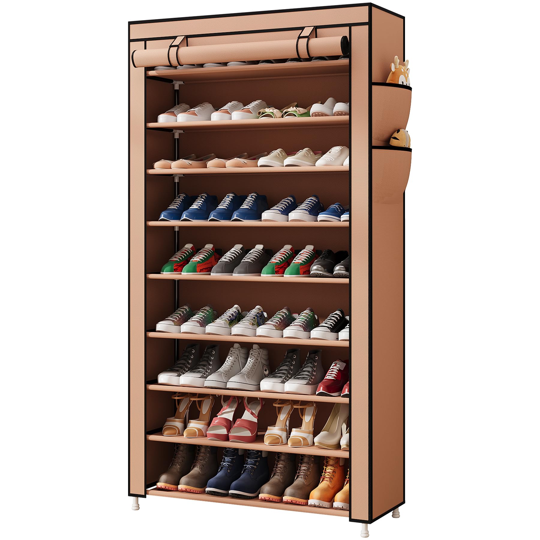 Photo 1 of Laiensia 9-Tier Shoe Rack Organizer - Brown
