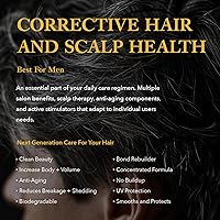 Vista 2 de Correctivo, tratamiento diario sin enjuague, salud del cuero cabelludo y crecimiento del cabello tópico para hombres para un cuero cabelludo