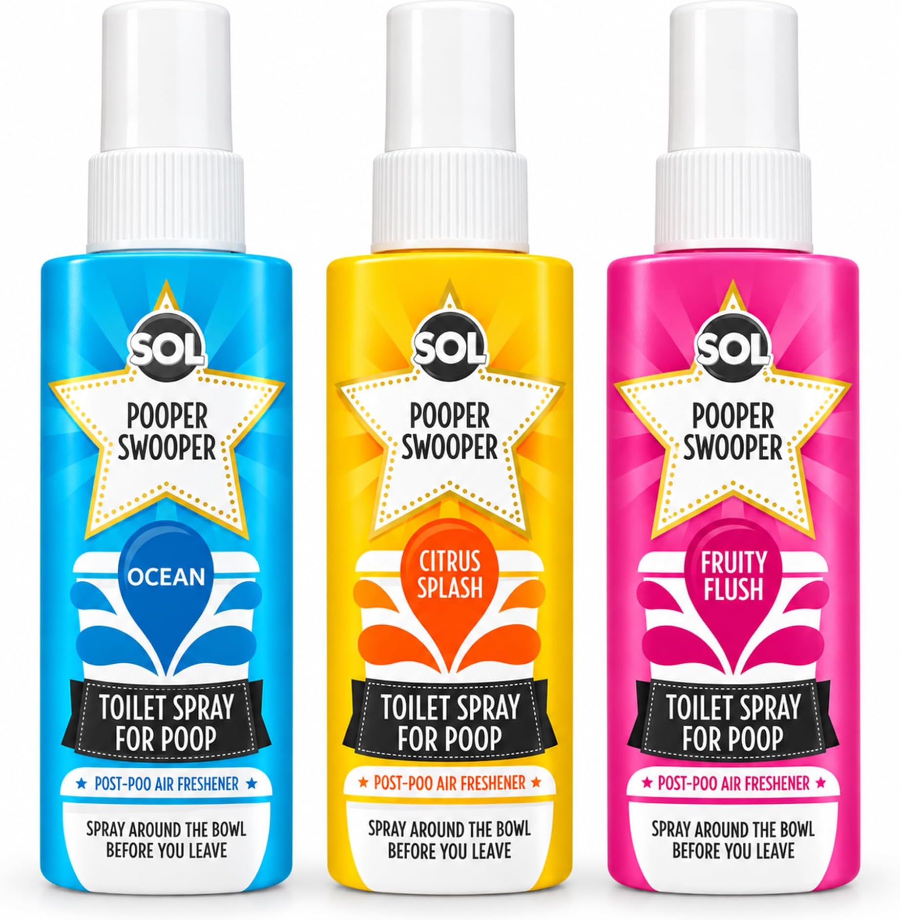 3pk Toilet Spray for Poop - Poo Spray for Toilet Air Freshener