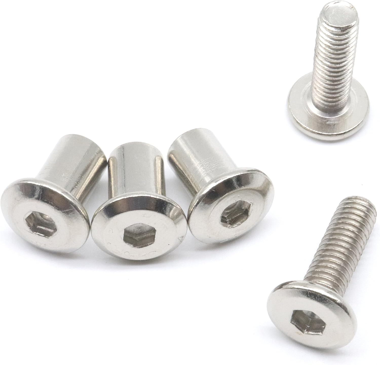 binifiMux 10Set M6x30mm Rivet Countersunk Hex Socket Cap Bolts and Hex