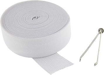 Sewing Elastic Bands Knit Stretchy Spool for Waistband White, 1" 5 Yards