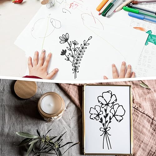 Miniatura 2 de Plantillas para pintar sobre madera, 9 plantillas de flores para pintar, plantillas reutilizables para pintar, plantillas de flores silvestres,