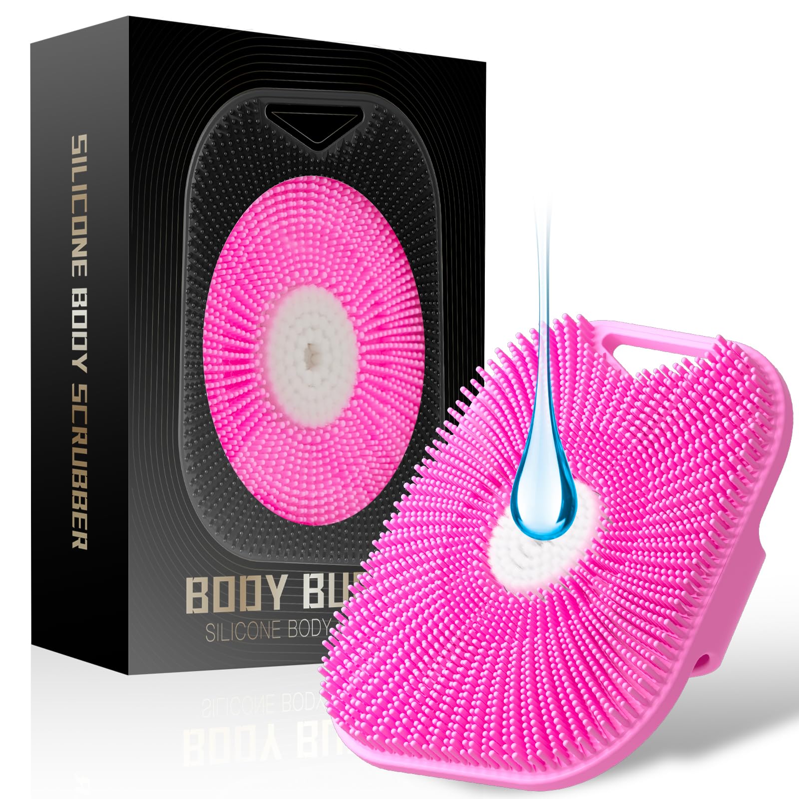 Zinc Infused Silicone Body Scrubber for Women, New Upgrade Deep Exfoliating Body Scrubber for Shower, Silicone Loofah Men for Sensitive Skin with