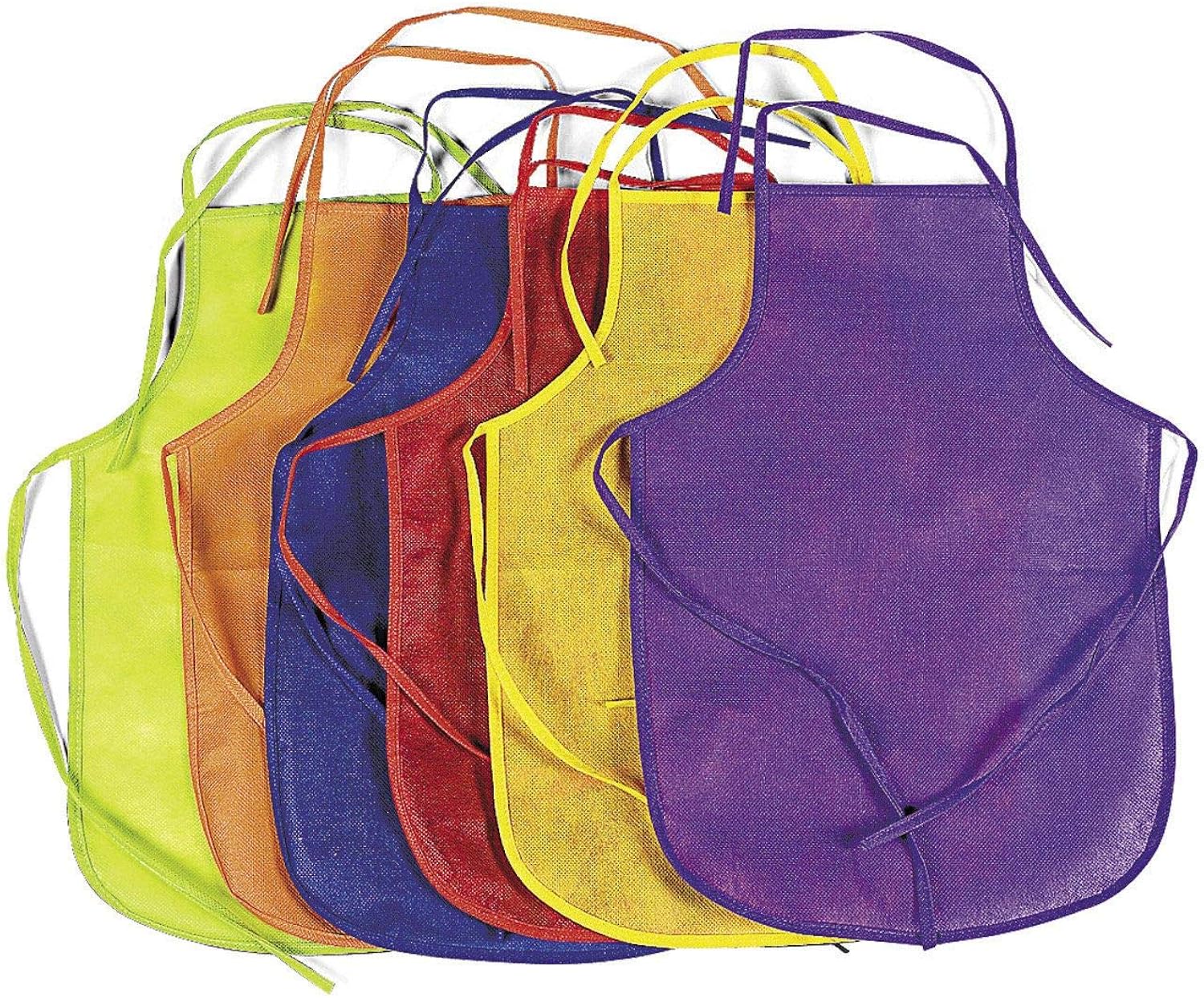 Fun Express Assorted Children's Artists Aprons for Kitchen or Classroom (Pack of 12)