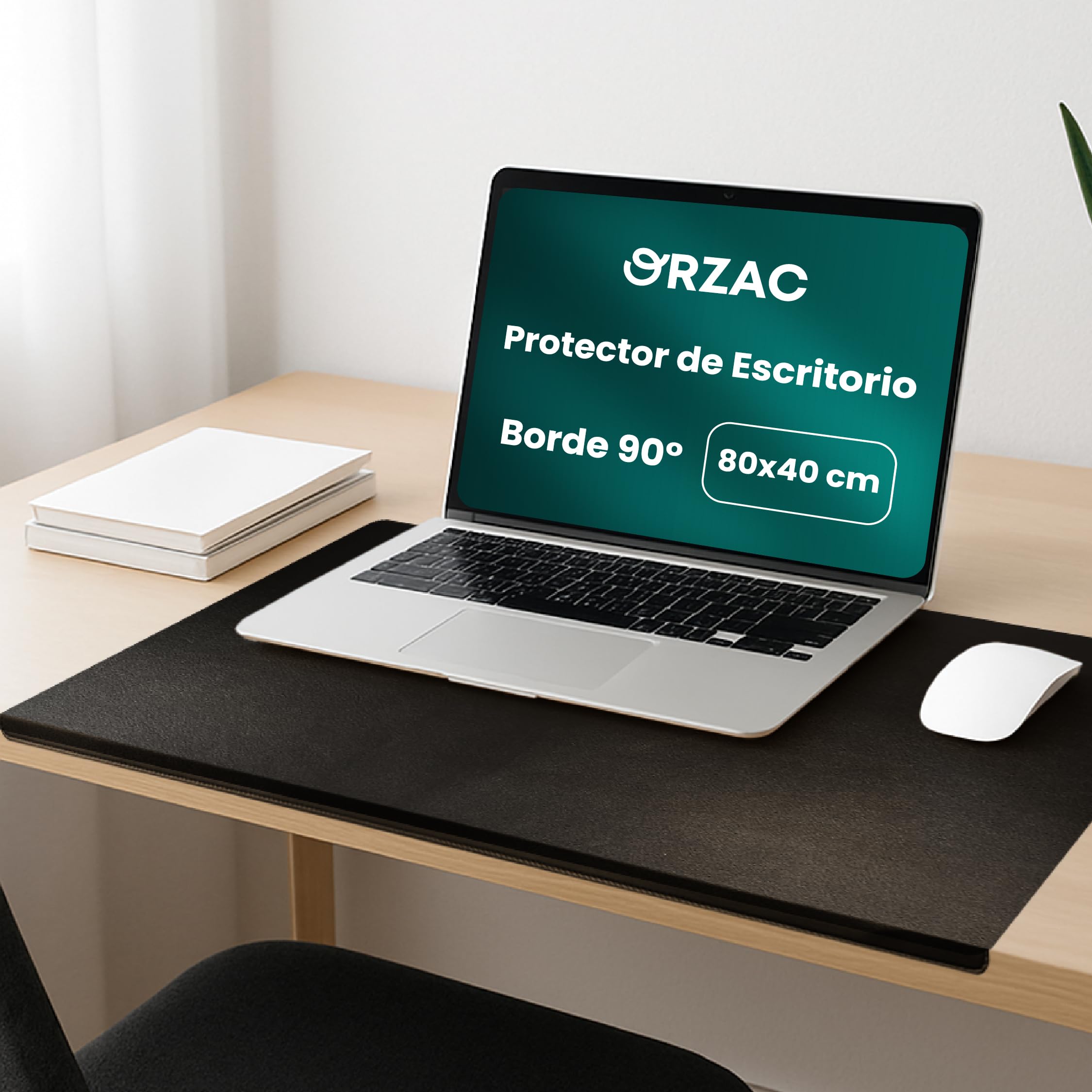 Protector de Escritorio 80x40 cm con Borde 90° – Imitación Cuero Impermeable, Antideslizante y Elegante | Tapete Escritorio Oficina sin Arrugas, Envío en Caja Plana