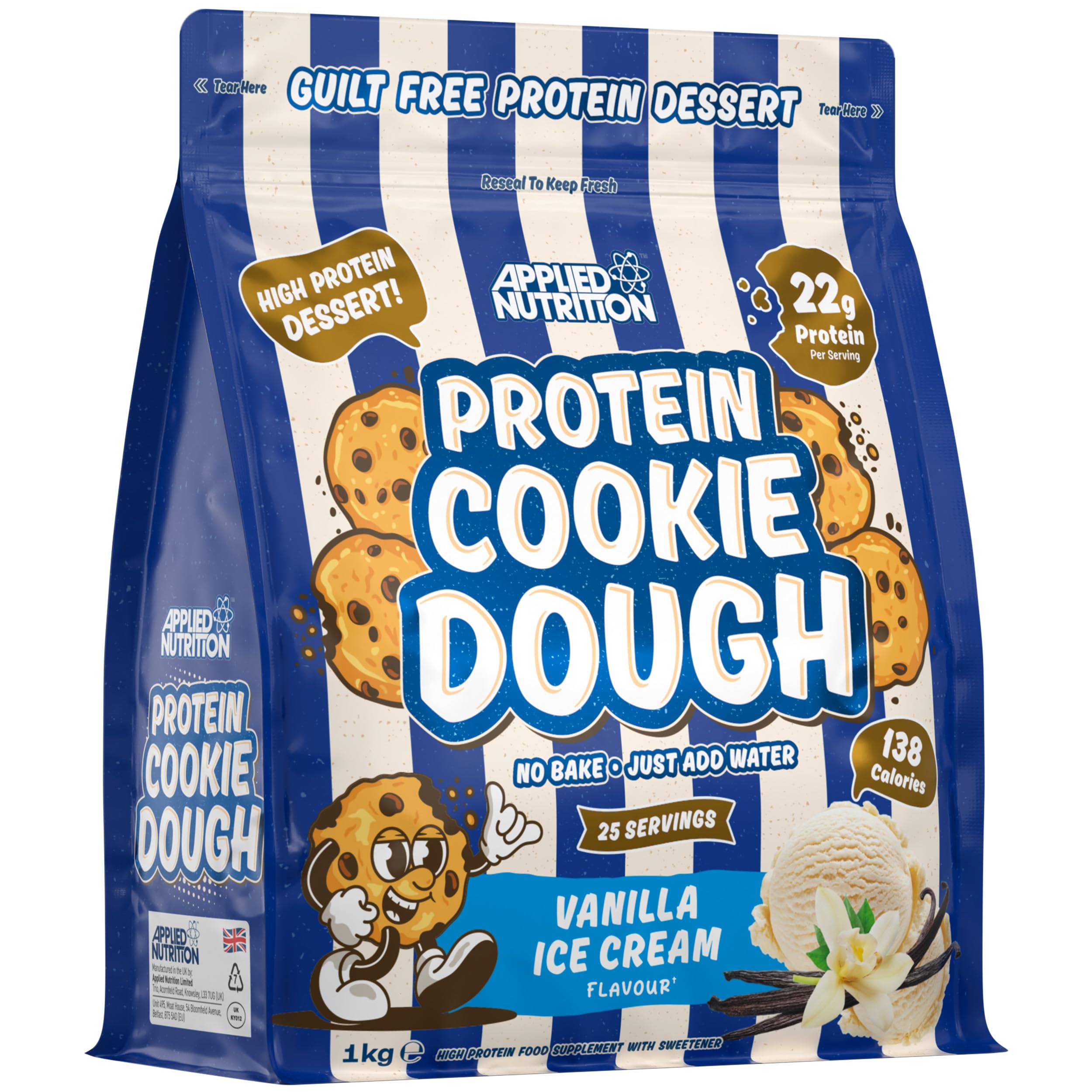 Applied Nutrition Cream Protein Nutrition Cookie Dough Vanilla Ice Flavour - 1Kg