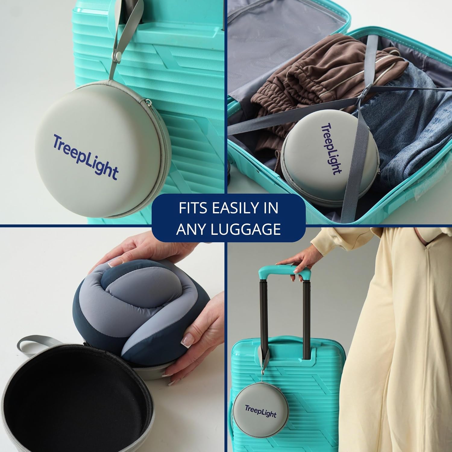 Travel Pillow Set – Memory Foam Neck Pillow with 3D Sleep Mask, Eye Mask for Sleeping, Free Earplugs & Compact Case, Travel Essentials for Airplane, Gift for Men & Women