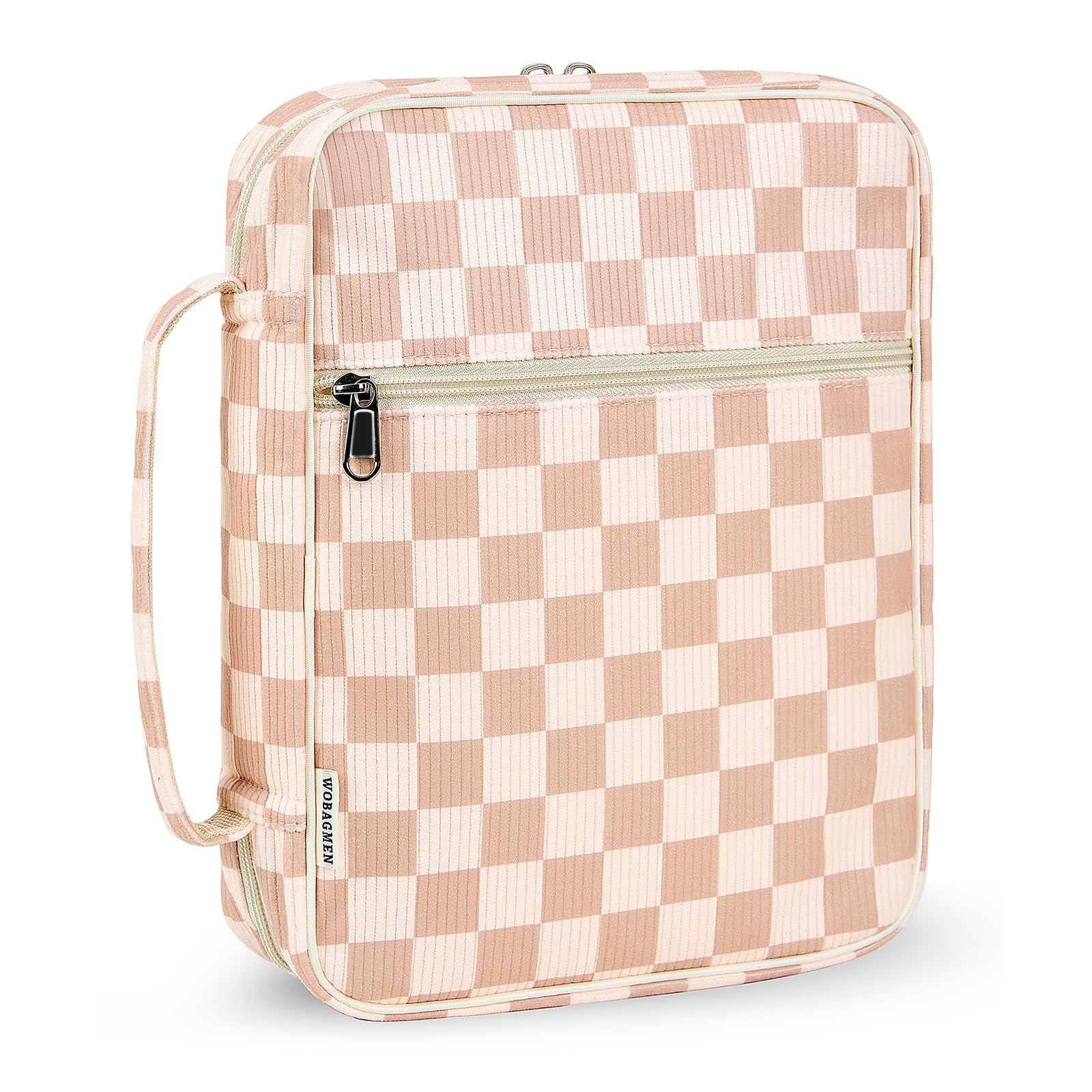 WOBAGMEN Bible Cover Case for Women,Large Bible Tote Bags Organizer Corduroy Carrying Case for Girls,Bible Study Supplies Accessories Christian Gifts