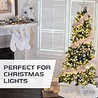 Vista 6 de IRON FORGE CABLE Paquete de 2 cables de extensión con enchufe plano de 15 pies, color negro, con 3 tomas - Cable de extensión para interiores