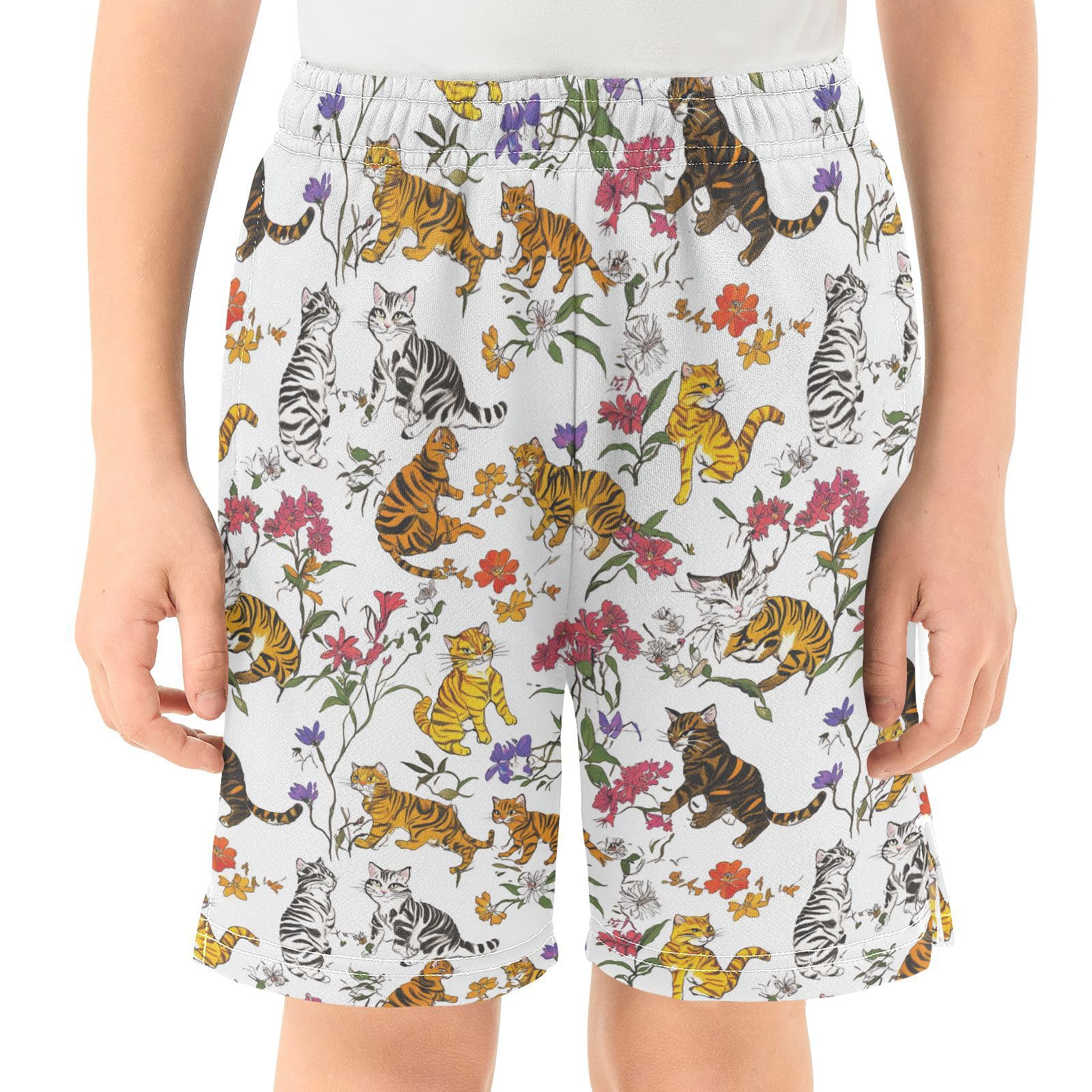 Caihoyu Athletic Shorts for Boys with Pockets Light Weight Running Short Pants L Aesthetic Toygercats