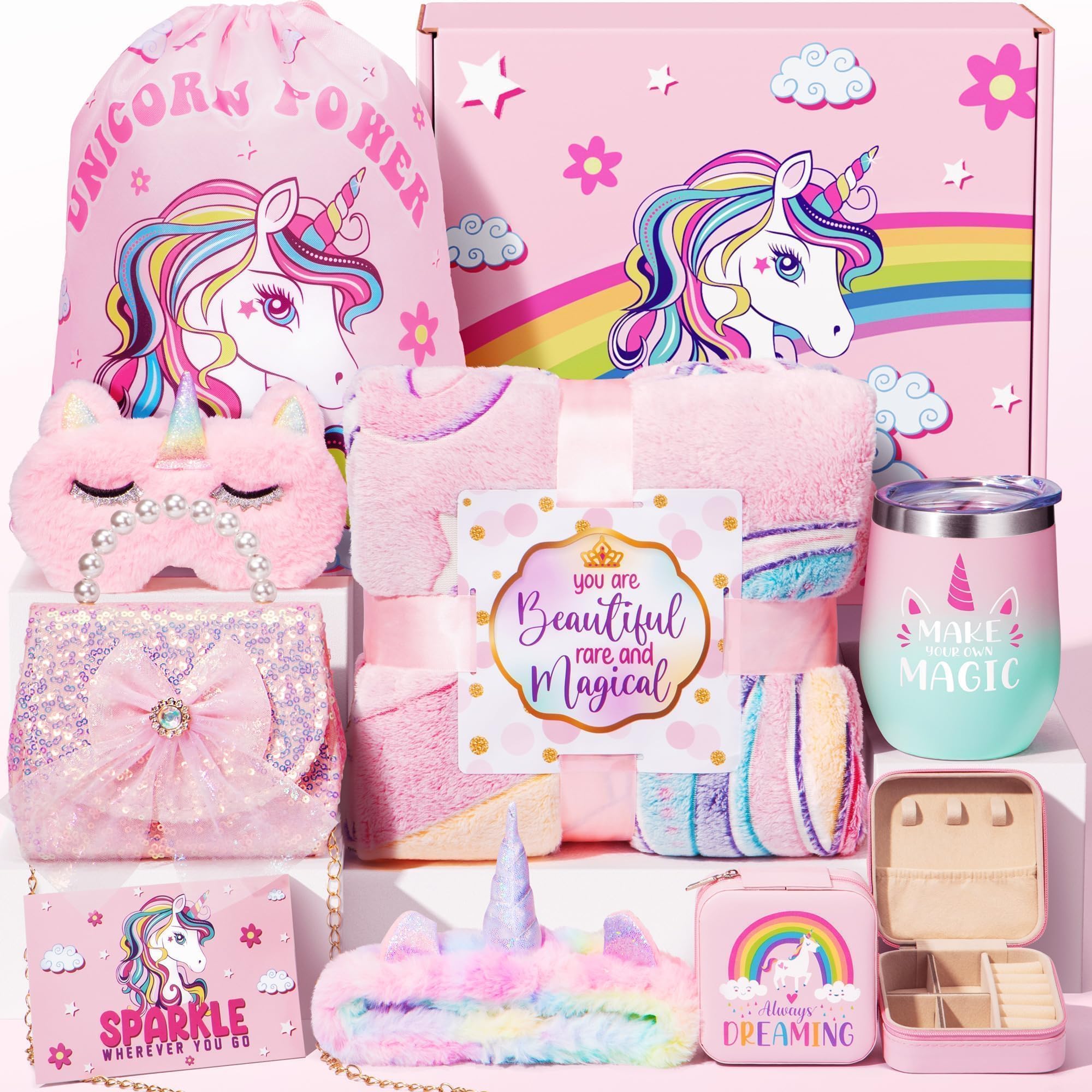 Trabuono Unicorn Gifts for Girls, Easter Gifts for Kids Birthday
