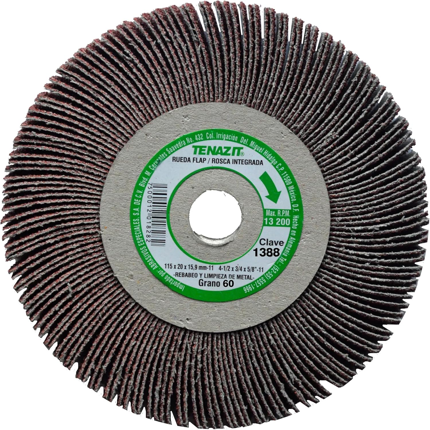 Austromex 1388 FLAP WHEEL THREAD 4-1 / 2x3 / 4x5 / 8 "-11 A-60