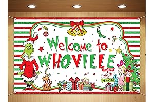 Sunwer Grinchmas Merry Grinch Photo Backdrop Winter Holiday Party